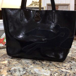 Rare Longchamp Vintage Leather Derby Horse Jockey Tote Bag Equestrian